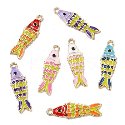 40Pcs 5 Colors Alloy Enamel Pendants ENAM-CJ0007-46-1