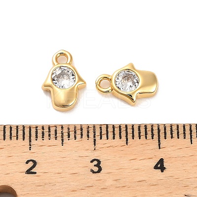 Brass Cubic Zirconia Charms KK-D300-02G-1