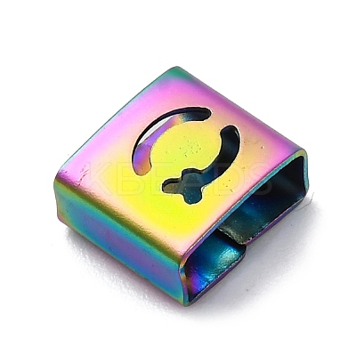 Ion Plating(IP) 304 Stainless Steel Square Slide Charms STAS-L132-06Q-M-1