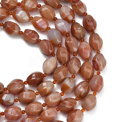 Natural Red Banded Agate Beads Strands G-B178-K01-01-1