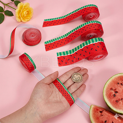 5Rolls 5 Styles Polyester Grosgrain Ribbon OCOR-MA0002-02-1