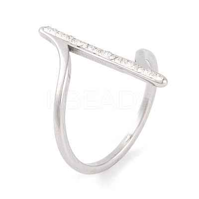 304 Stainless Steel Thin Curve Finger Ring for Women RJEW-C086-25-P-1