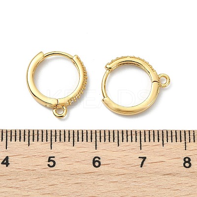 SHEGRACE Brass Micro Pave Clear Cubic Zirconia Hoop Earrings Findings XGR0155G-95G-1
