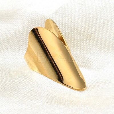 304 Stainless Steel Open Cuff Ring LS-RJEW-Q775-01G-1