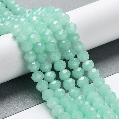 Baking Paint Imitation Jade Glass Bead Strands X-DGLA-A034-J6MM-A22-1