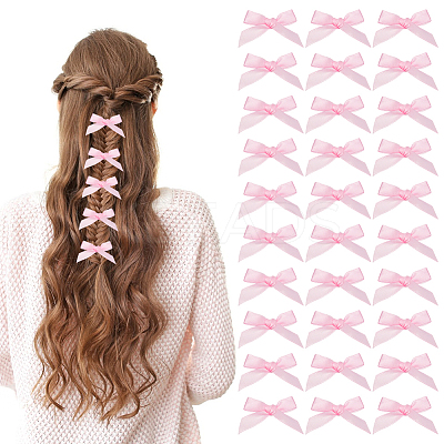 50Pcs Bowknot Polyester Alligator Hair Clips AJEW-CP0008-37-1