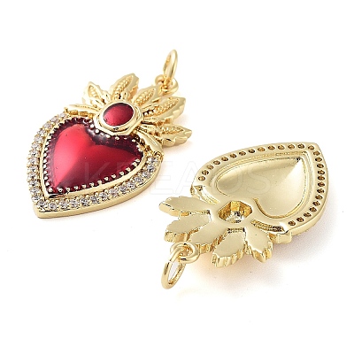 Rack Plating Brass Micro Pave Clear Grade AAA Cubic Zirconia Pendants KK-M280-10C-G-1