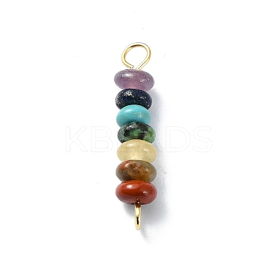 7 Chakra Gemstone Beaded Connector Charms PALLOY-JF02531-02-1