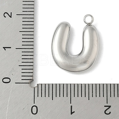 304 Stainless Steel Initial Pendants STAS-S186-12U-P-1