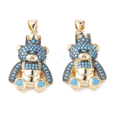 Brass Micro Pave Cubic Zirconia Pendants KK-M240-04-1