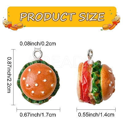 10Pcs Opaque Resin Pendants CRES-YW0002-54-1