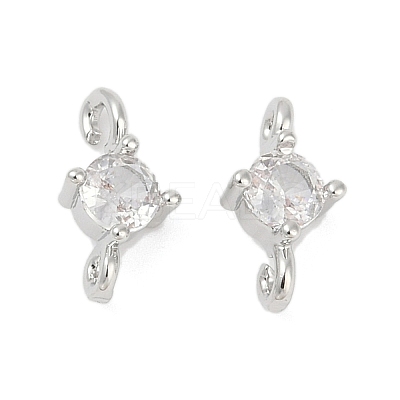 Brass Clear Cubic Zirconia Connector Charms LS-KK-Z094-10P-1