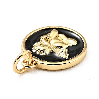 Brass Enamel Pendants KK-G416-38G-02-1