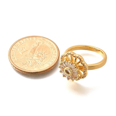 Flower Rotatable Finger Ring for Women RJEW-U035-01G-05-1