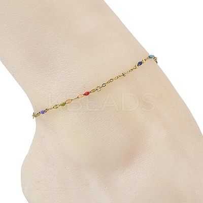 304 Stainless Steel Link Chains Anklets AJEW-AN00840-1