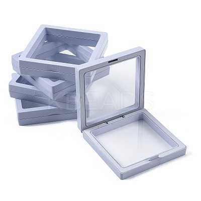 5Pcs Square Transparent PE Thin Film Suspension Jewelry Display Box CON-FS0001-19B-1