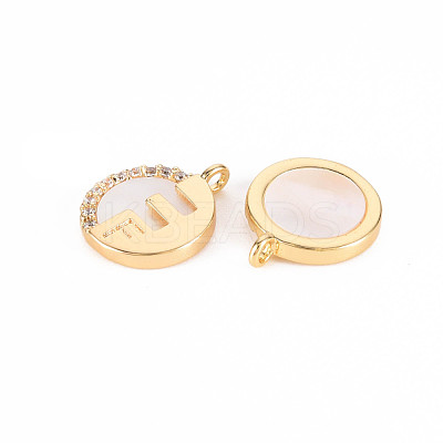 Brass Micro Pave Clear Cubic Zirconia Charms KK-T062-162G-NF-1