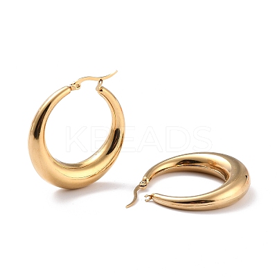 Ion Plating(IP) 304 Stainless Steel Hoop Earrings EJEW-O096-45G-01-1