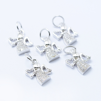 Brass Micro Pave Cubic Zirconia Charms LS-KK-P133-03P-NR-1