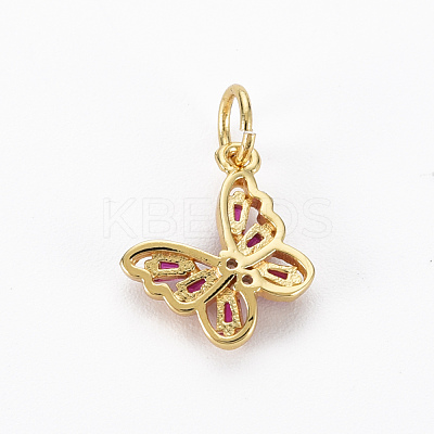 Brass Cubic Zirconia Charms KK-N227-80-NF-1