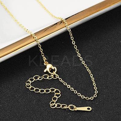 Brass Cable Chain Necklaces for Women NJEW-G084-19G-1
