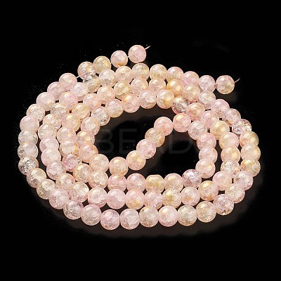 Baking Paint Crackle Glass Bead Strands X1-DGLA-R053-03E-1