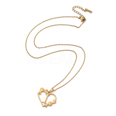 PVD Vacuum Plating 201 Stainless Steel Pendant Necklaces NJEW-R267-02J-G-1
