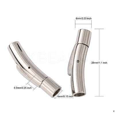 Tarnish Resistant 304 Stainless Steel Bayonet Clasps LS-STAS-G157-02P-6mm-1