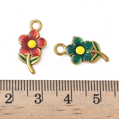 304 Stainless Steel Enamel Pendants STAS-P408-14G-M-1