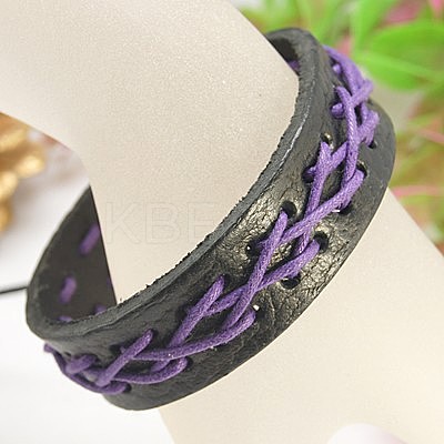 Leater Cord Bracelet BJEW-G192-M01-A-1