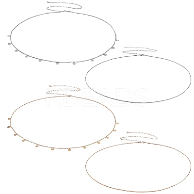 2 Sets 2 Colors Iron Waist Body Chain AJEW-GF0011-04-1