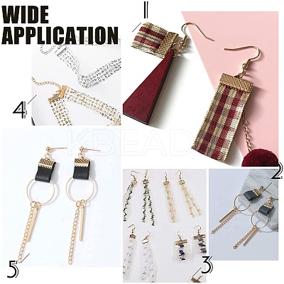 Brass Ribbon Crimp Ends KK-S348-248-1