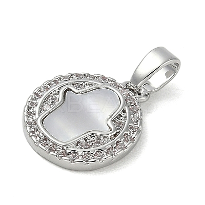 Brass Micro Pave Cubic Zirconia Pendants KK-U045-07P-1