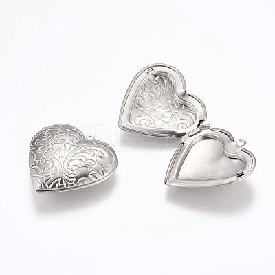 Tarnish Resistant 316 Stainless Steel Locket Pendants STAS-G146-14P-1