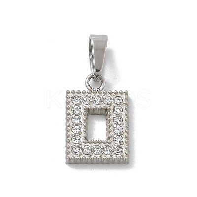 Ion Plating(IP) 304 Stainless Steel Micro Pave Cubic Zirconia Pendants STAS-Z107-06P-04-1