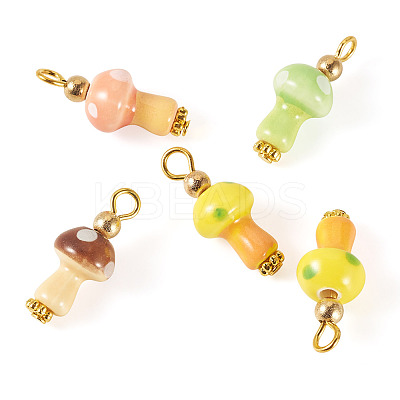 5Pcs Handmade Porcelain Pendants PALLOY-TAC0294-1