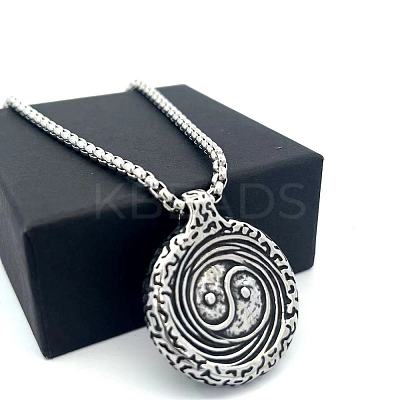 304 Stainless Steel Yin-yang Pendant Necklaces for Men VP1359-1