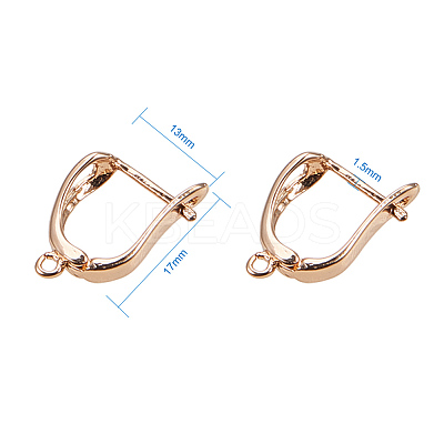 Brass Hoop Earring Findings with Latch Back Closure LS-KK-L148-07-1