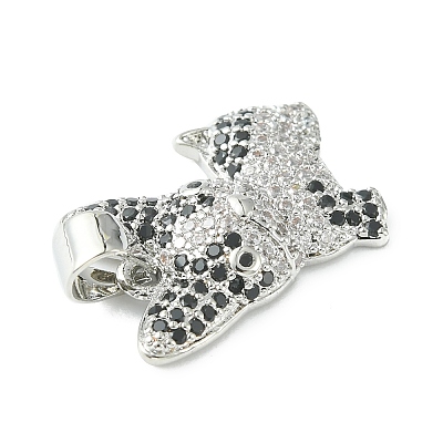 Brass Micro Pave Cubic Zirconia Pendants ZIRC-F138-04P-1