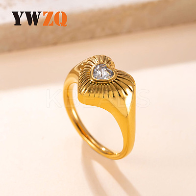 304 Stainless Steel Pave Cubic Zirconia Finger Rings WG685BA-01-1