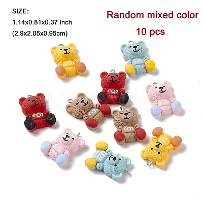 10Pcs Opaque Resin Pendants RESI-FP0001-23-1