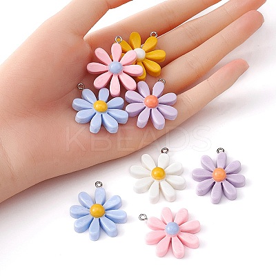 10Pcs 5 Colors Resin Pendants CRES-YW0001-11-1