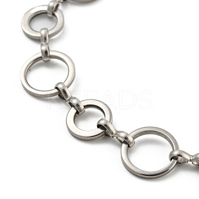 Non-Tarnish 304 Stainless Steel Ring Link Chains Bracelets for Men & Women LS-BJEW-D042-13P-1