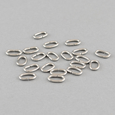 Tarnish Resistant 304 Stainless Steel Open Jump Rings STAS-Q186-03-6.5x5mm-1