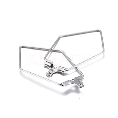Tarnish Resistant 316 Surgical Stainless Steel Hoop Earring Findings STAS-P238-07P-1