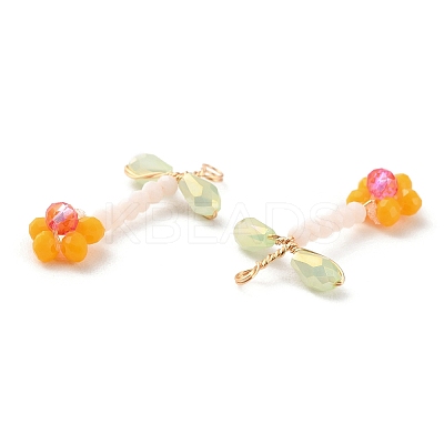 Glass Beaded Pendants GLAA-K060-02G-03-1