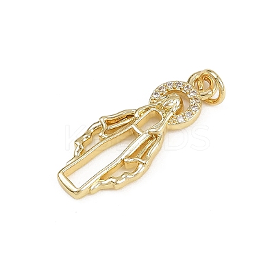 Brass Micro Pave Cubic Zirconia Pendants KK-D409-43G-B-1