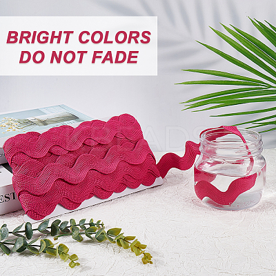 10 Yard Polyester Wavy Fringe Trim Ribbon SRIB-GF0001-38F-1