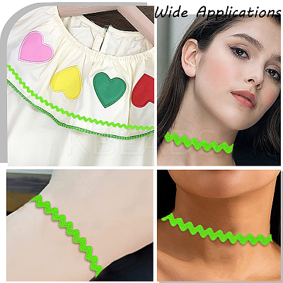 4 Cards 2 Styles  Polyester Wavy Fringe Trim Ribbon DIY-GF0009-48D-1