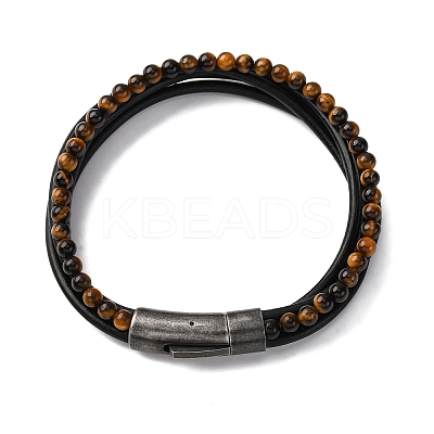Braided Leather Multi-strand Bracelets BJEW-B096-16B-01-1